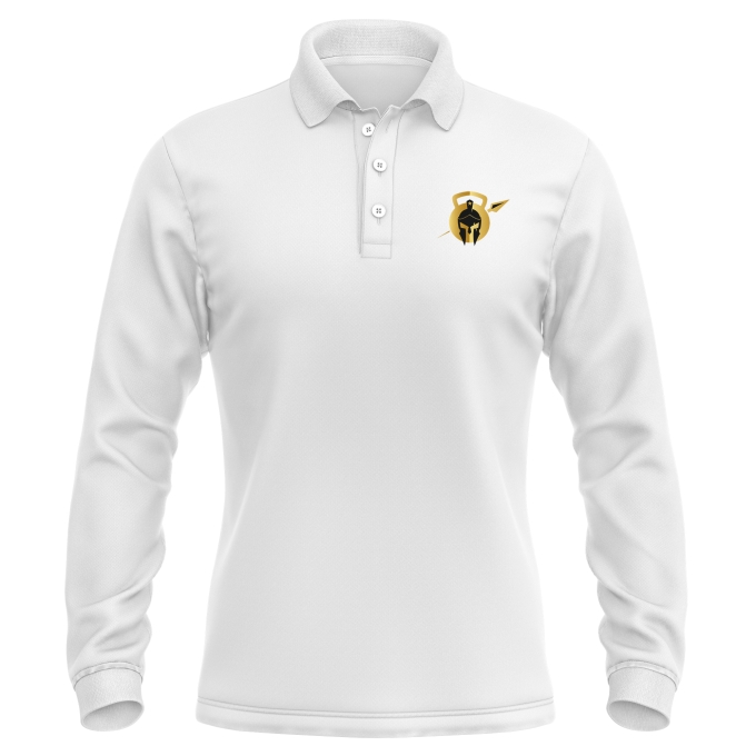 Polo Homme Manches Longues Blanc Fit'N Better